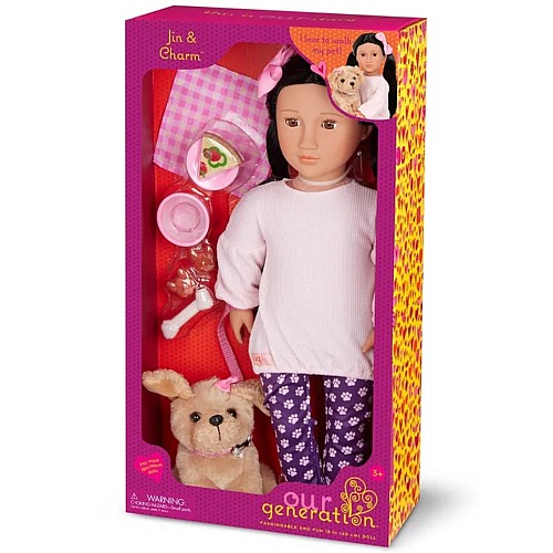Our Generation Doll Jin With Dog (731442)