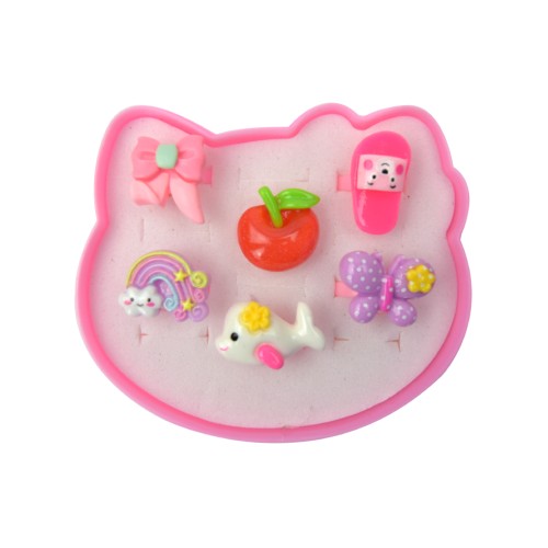 Pocket Money Box Of Colored Rings 6 Pcs (640114)