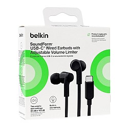 Belkin Usb-c Earbuds W/adjustable Volume Limiter Black