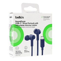 Belkin Usb-c Earbuds W/adjustable Volume Limiter Blue