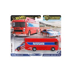 Hot Wheels Team Transport Truck & Race Car, Gift For Racing Collectors (flf56)