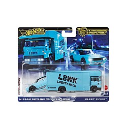 Hot Wheels Premium Car Team Transport Set, Lbwk Liberty Walk Nissan Skyline (hrv45)