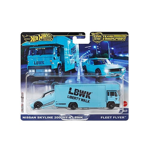 Hot Wheels Premium Car Team Transport Set, Lbwk Liberty Walk Nissan Skyline (hrv45)
