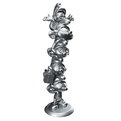 The Smurfs Resin Smurfs Column Silver Limited Edition 50 Cm