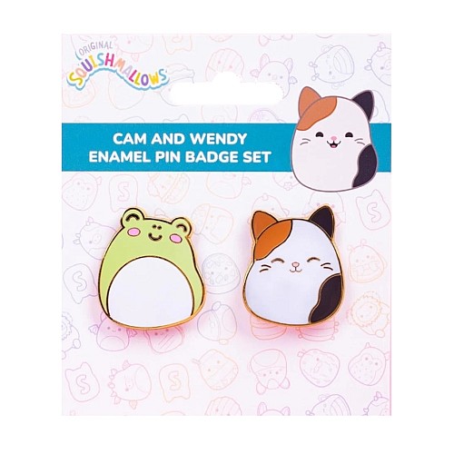 Squishmallows Pin Badges X 2 Cam & Wendy Compact Size