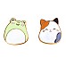 Squishmallows Pin Badges X 2 Cam & Wendy Compact Size