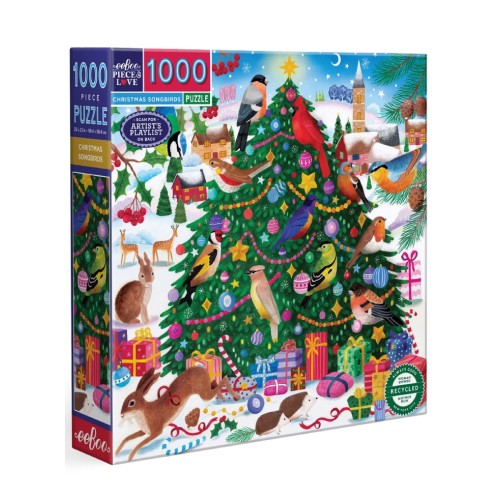 Eeboo Puzzle 1000 Pcs Christmas Songbirds (epzt204)