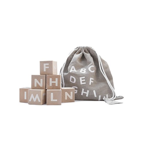 Ooh Noo Wooden Alphabet Blocks White (40ab1502)
