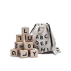 Ooh Noo Wooden Alphabet Blocks Black (40ab1501)