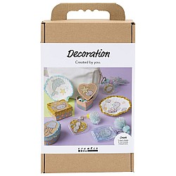 Craft Kit Decoration Boxes Shells Key Rings Pastel Colours (977847)