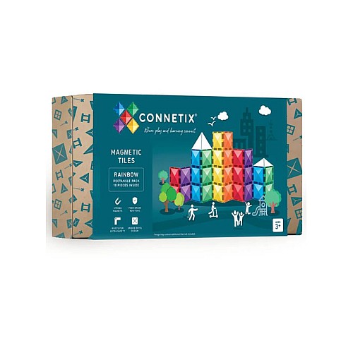 Connetix Rainbow Rectangle Pack 18 Pieces (ct-r-00018-re)