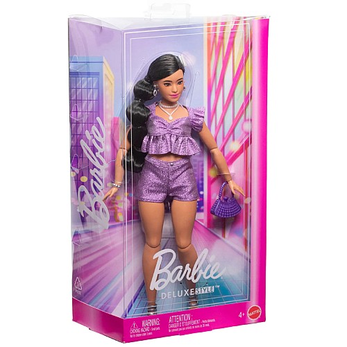 Barbie Deluxe Style Purple Shorts Indian Doll (jfp43)
