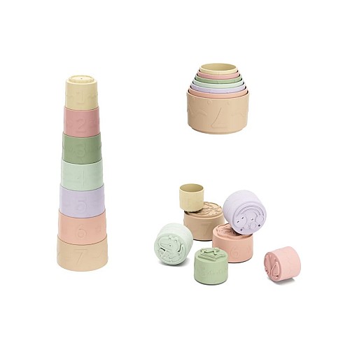 Kinder And Kids Soft Rubber Stacking Cups Siliconee 32cm (k30008)