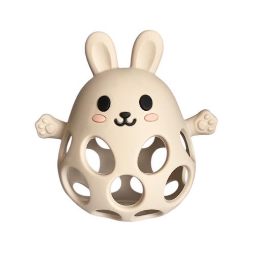 Magni Teether Ball With Bunny In Lfgb Siliconee Beige (5731)