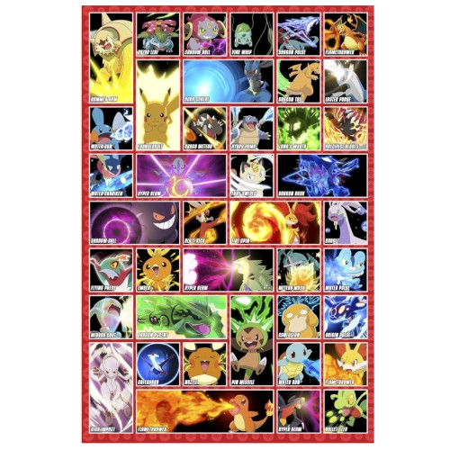 Pokemon Moves Poster 91.5 X 61 Cm