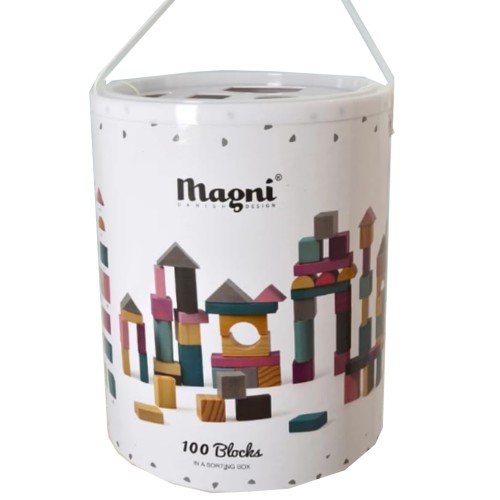 Magni Wooden Building Blocks 100 Pcs (2956)