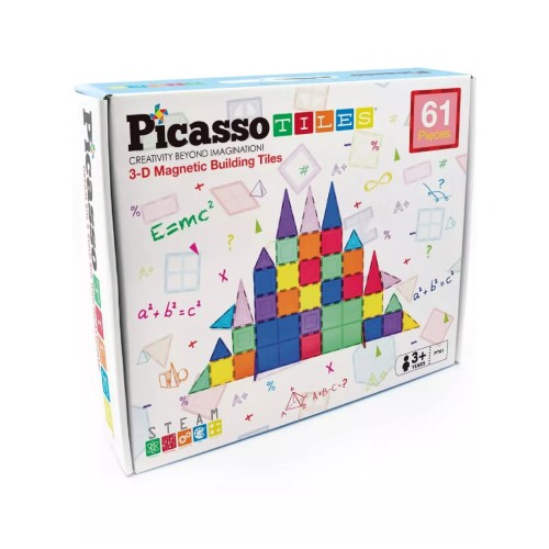 Picasso Tiles Magnetic Tiles 61 Pcs (pt61)
