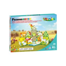 Picasso Tiles Farm Themed Set With 8 Animals 26pcs (ptq27)