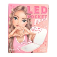 Topmodel Foldable Pocket Mirror With Led Pink