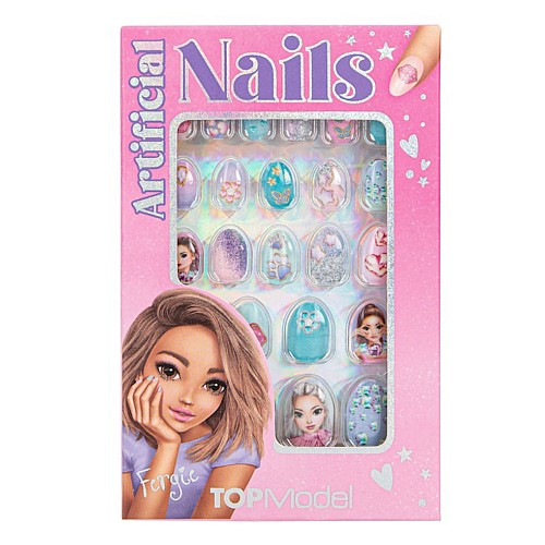Topmodel Artificial Nails Glitter Beauty And Me Turquoise And Pink