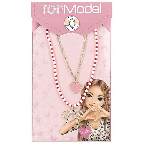 Topmodel Double Layer Necklace Leohearth Gold Pink White Red