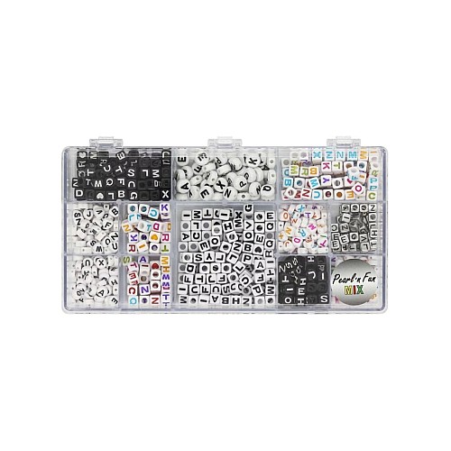 Pearl 'n Fun Bead Mix Letters Assorted Colours & Sizes In Box (714205)