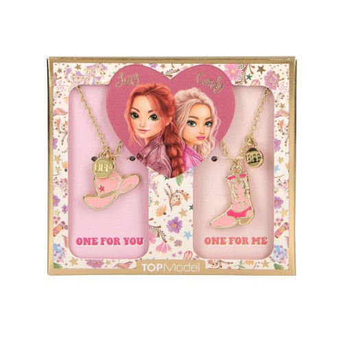 Topmodel Bff Necklace With Boots And Hat Cowgirl Pink Purple Random