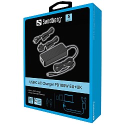 Sandberg Usb C Ac Charger Pd100w Eu+uk