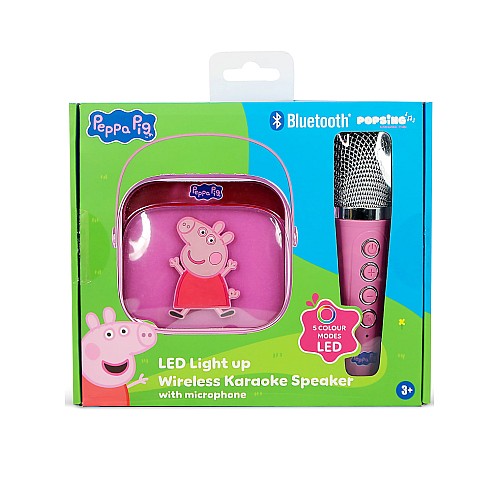 Otl Peppa Pig Popsing Led Light Up Wireless Karaoke Speaker With Microphone