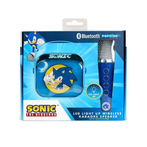 Otl Sonic The Hedgehog Popsing Led Light Up Wireless Karaoke Speaker With Microphone