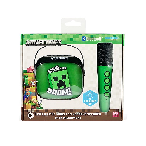 Otl Minecraft Popsing Led Light Up Wireless Karaoke Speaker With Microphone