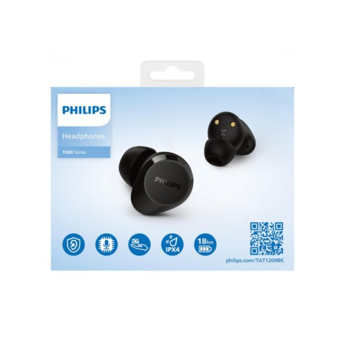 Philips Audio Bluetooth Earphones With Microphone Tat1209bk/00 Tws Black