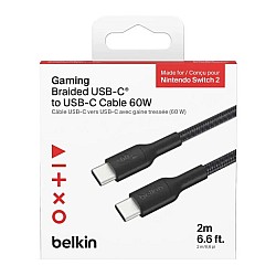 Belkin Gaming Usb-c To Usb-c Braided Pcr Cable 60w 2m