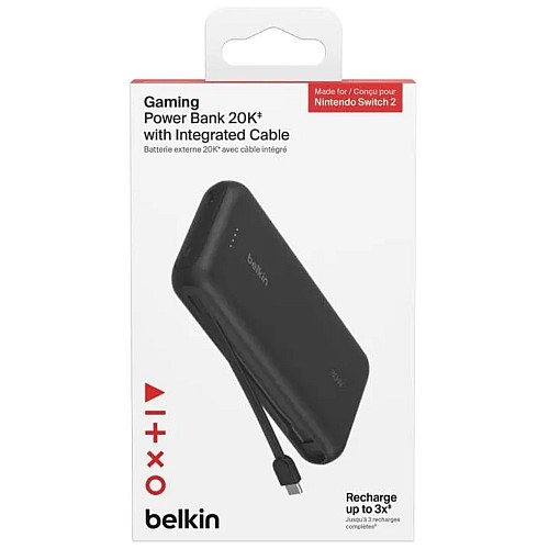 Belkin Gaming 20k 30w Pd Power Bank With Integrated Cable
