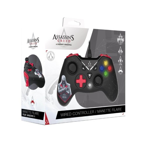 Trade Invaders Assassins Creed Wired Controller Black And Red