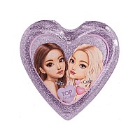 Topmodel Folding Hairbrush With Mirror Heart Shaped Transparent Random (0413030)